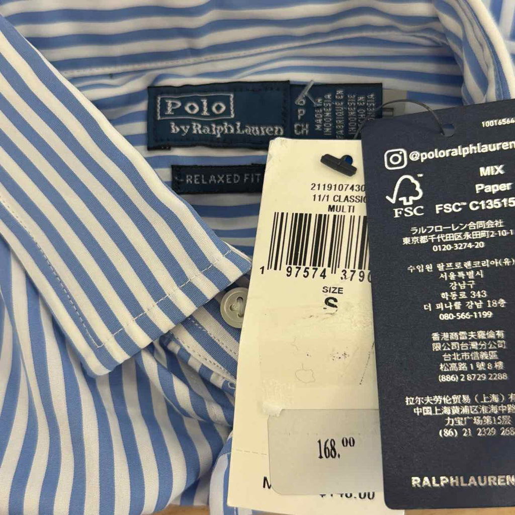 Polo Size S Relaxed-Fit Striped Cotton Shirt