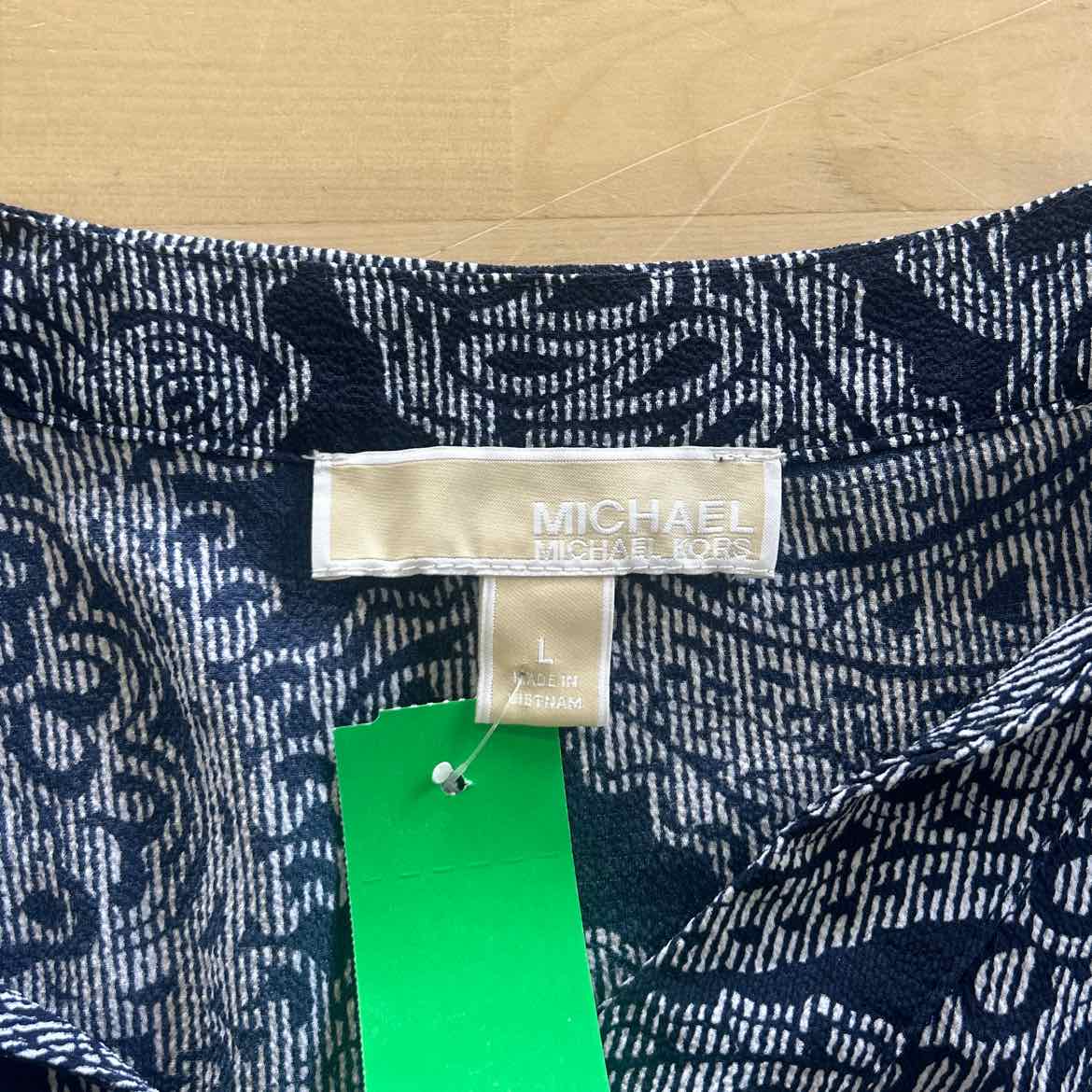 Michael Kors Size L Blue Polyester Elastane Preloved Blouse LS