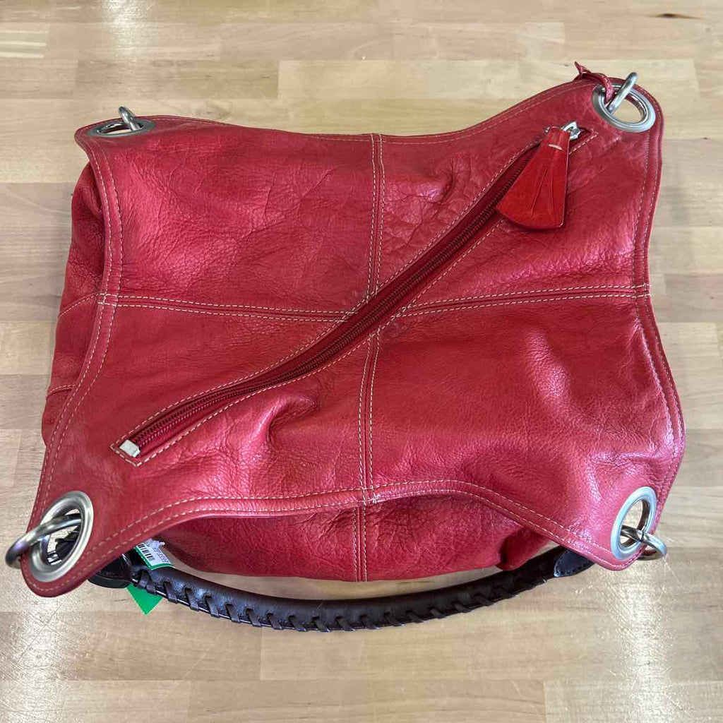 Ellington Red Leather Preloved Handbag