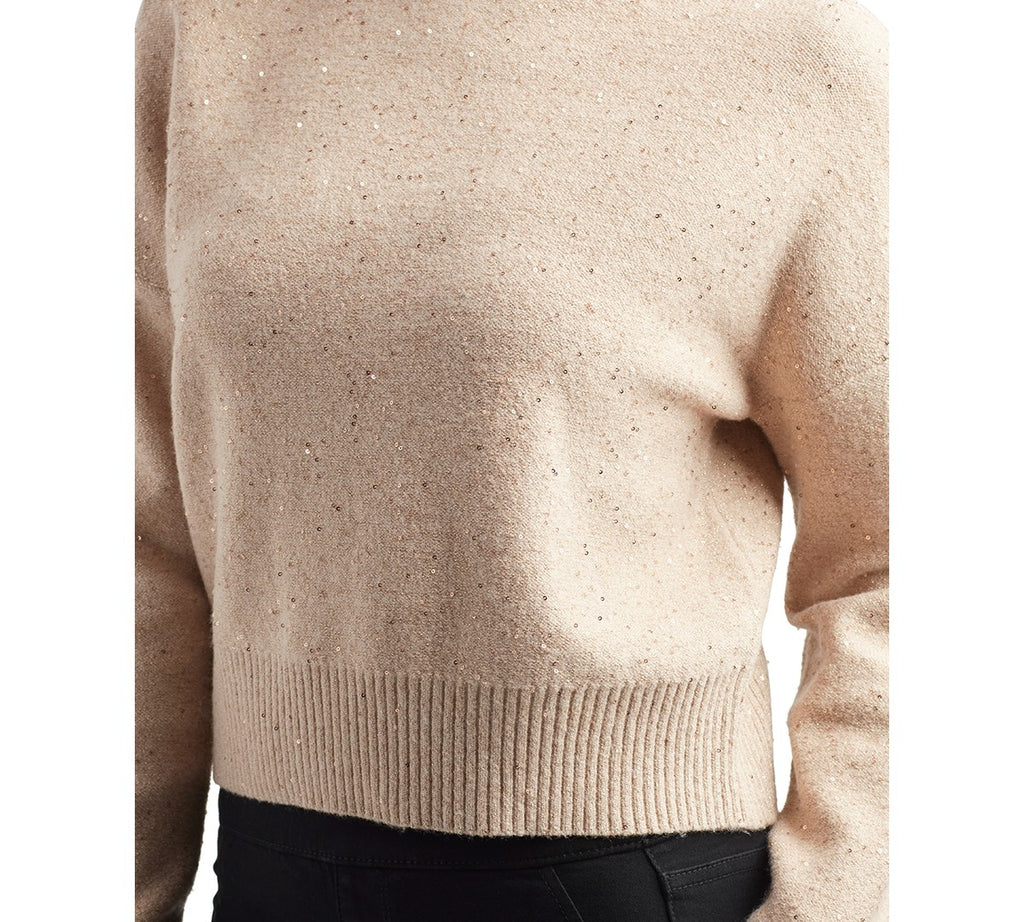 Bcx Juniors' Sequined Mock-Neck Ribbed-Hem Dropped