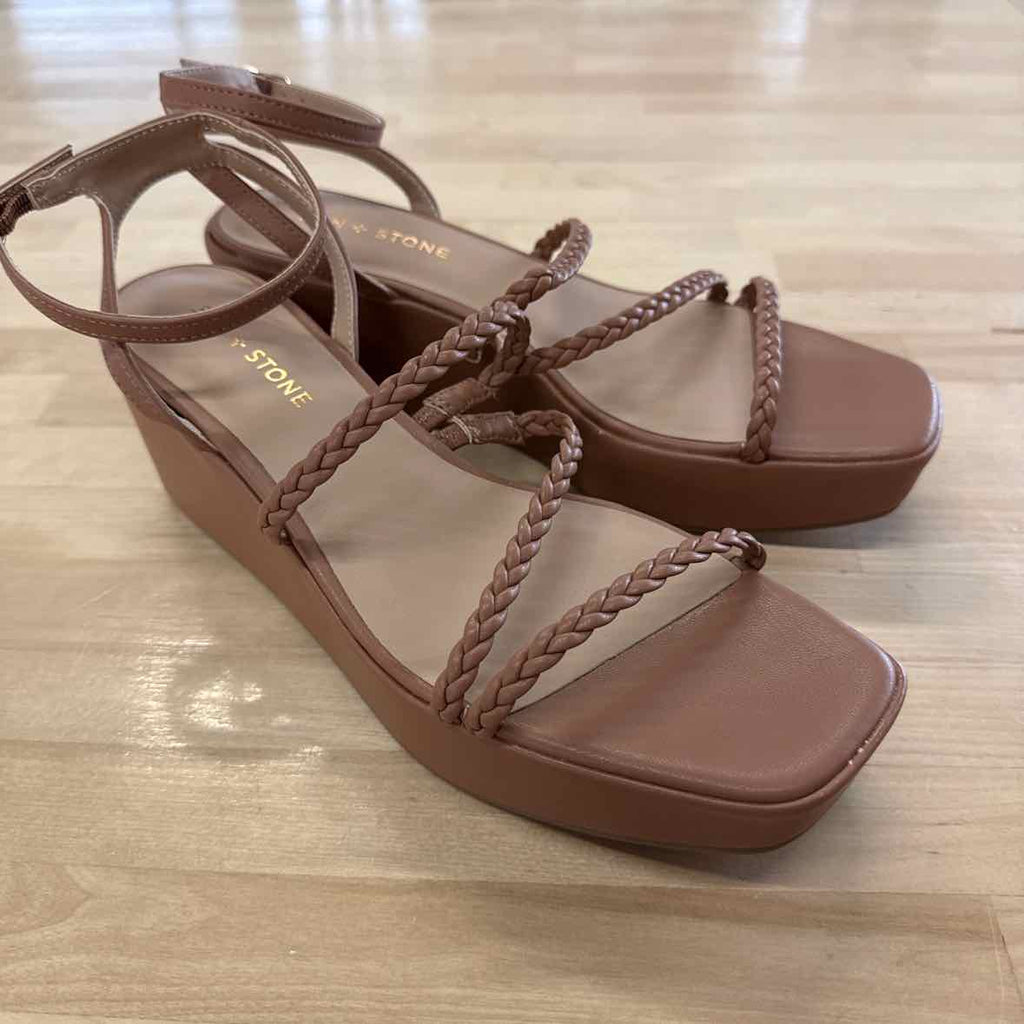 Sun + Stone Size 10 Tan Braided Strap Wedges