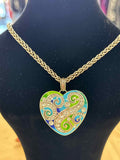 Brighton Blue & Green Heart Shape Reversible Necklace