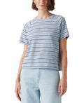 Levi's Women's Striped Game Day Cotton T-Shirt - Haywire Stripe Dusty Blue