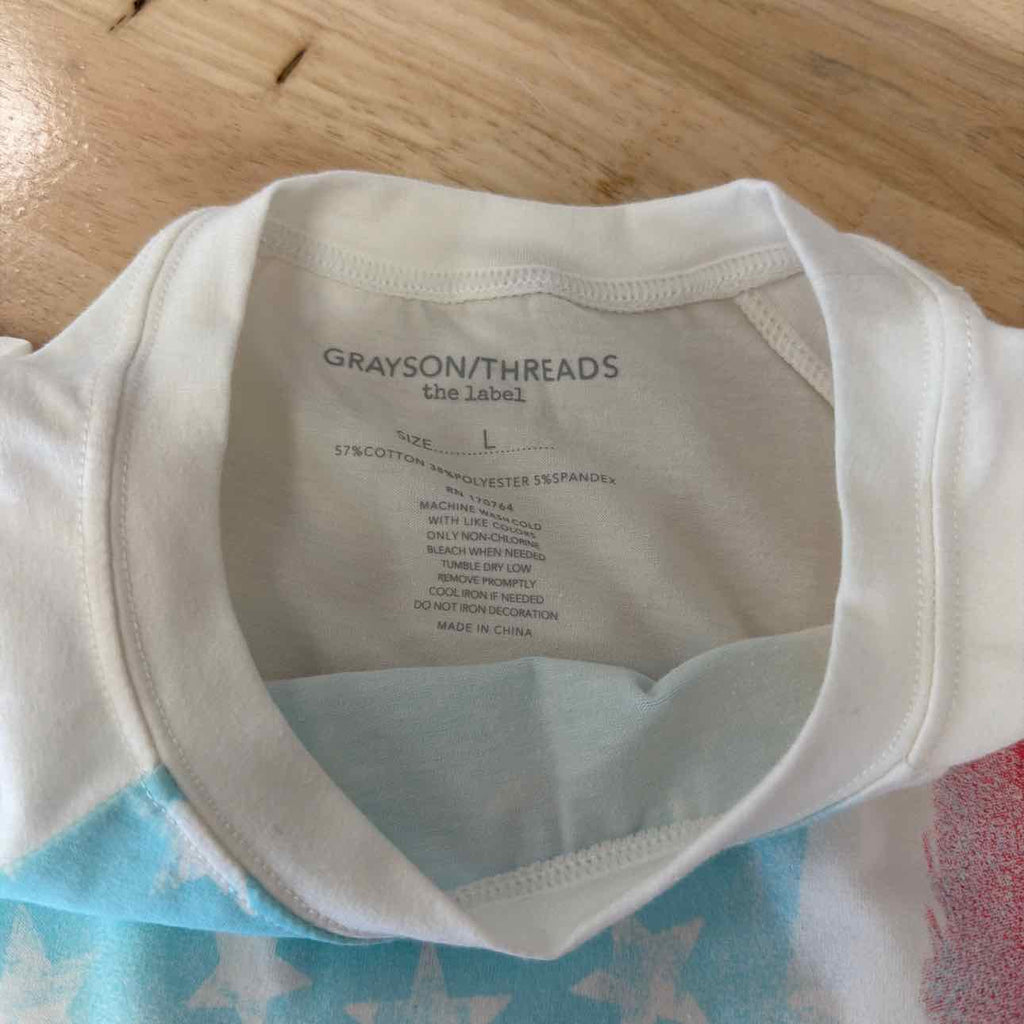 Grayson Threads Size L Flag-Print T-Shir