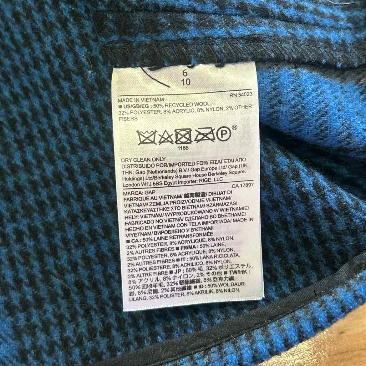 Gap Size 6 Blue Wool Blend Preloved Skirt