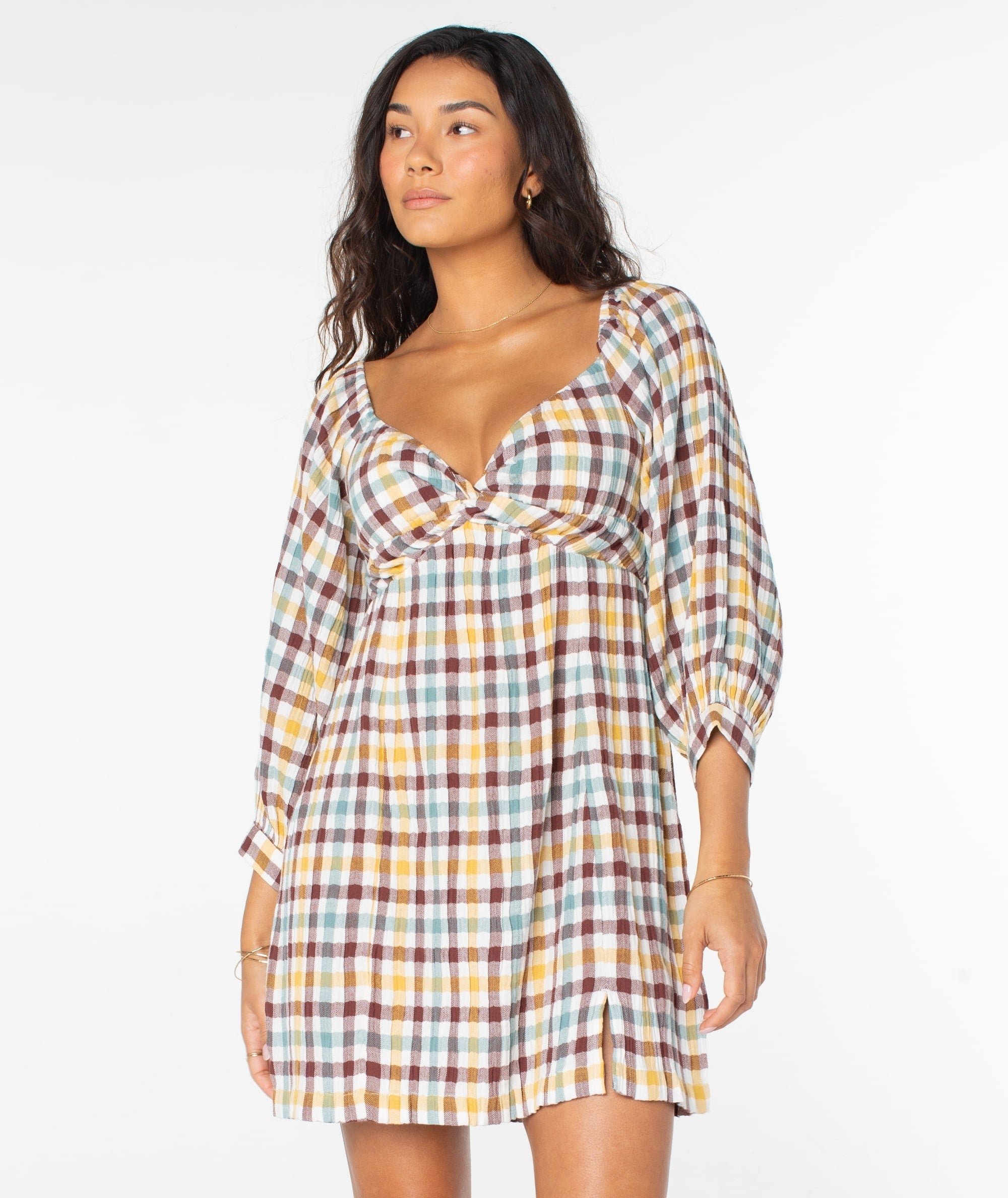 ROXY Moonlight Shores Plaid Dress