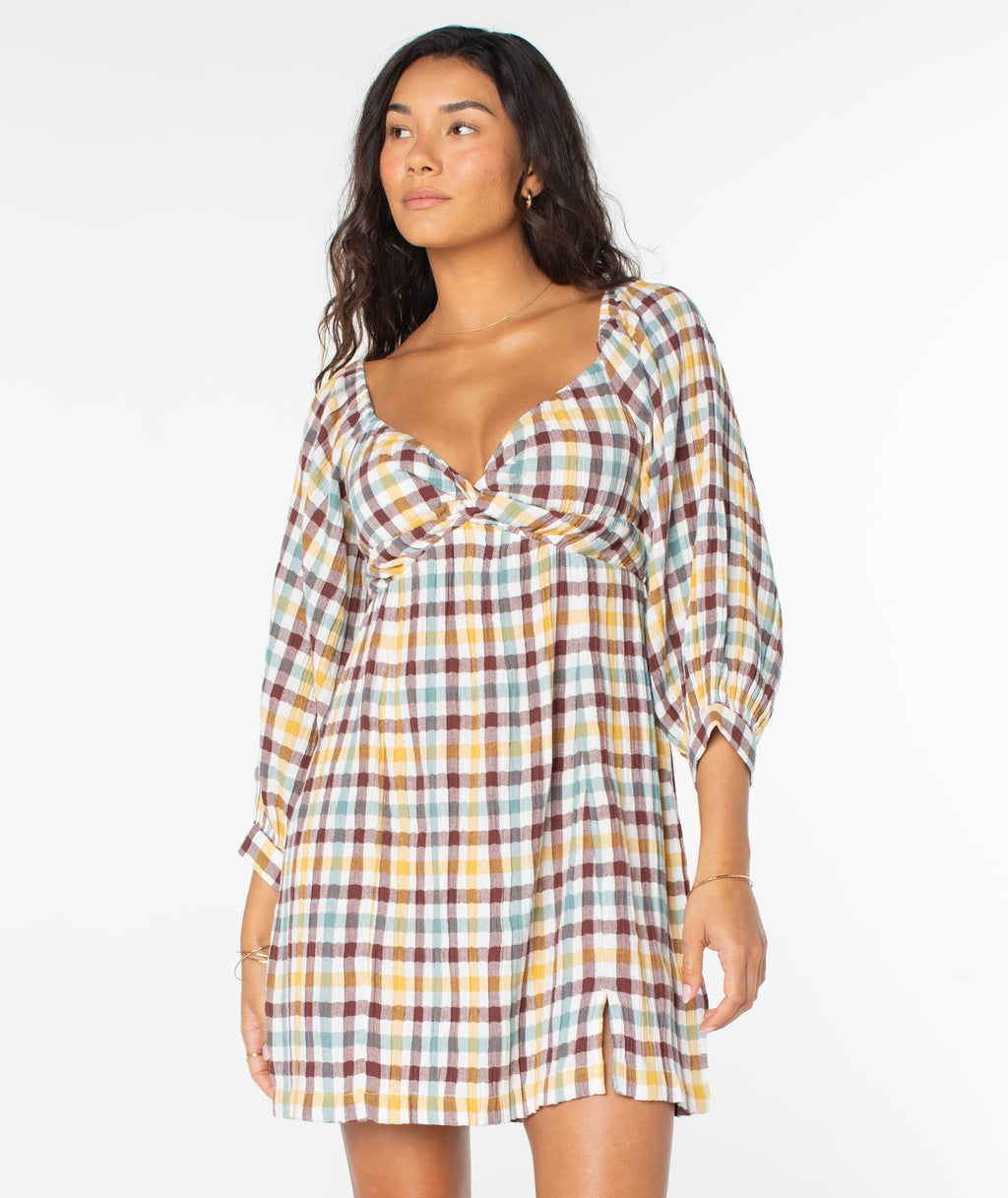 ROXY Moonlight Shores Plaid Dress