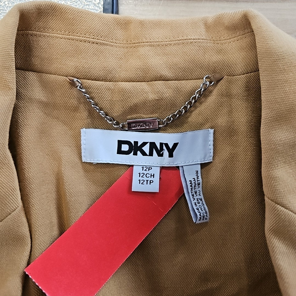 Dkny Petite Long Sleeve One-Button Blazer - Whiskey
