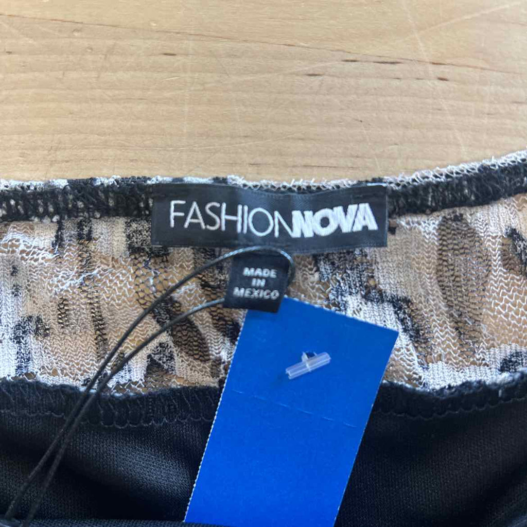 Fashion Nova Size 1X Grey Mesh New Skirt