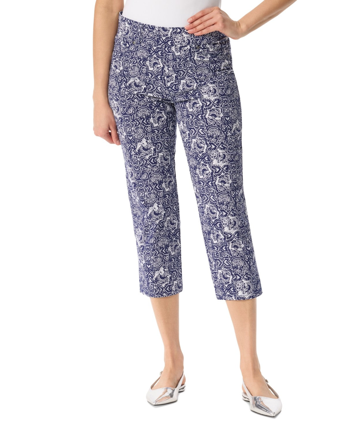Gloria Vanderbilt Size 4 Shape Effect Printed Capri Pants