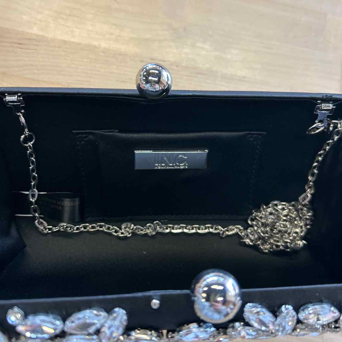 International Concepts Black Evening Bag crystals New Handbag