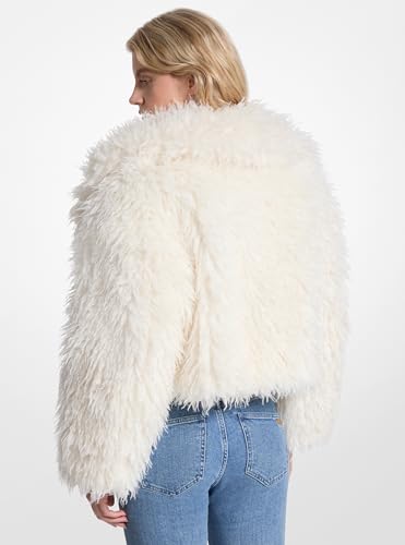 Michael Kors Size XL Crop Faux Fur Peacoat, Bone NEW