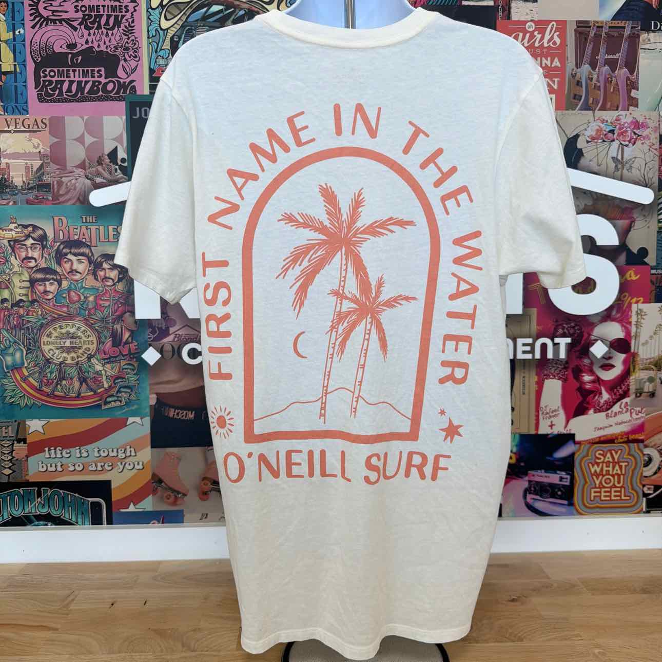 O'Neil Size XS Byron Palms Cotton Crewneck T-Shirt