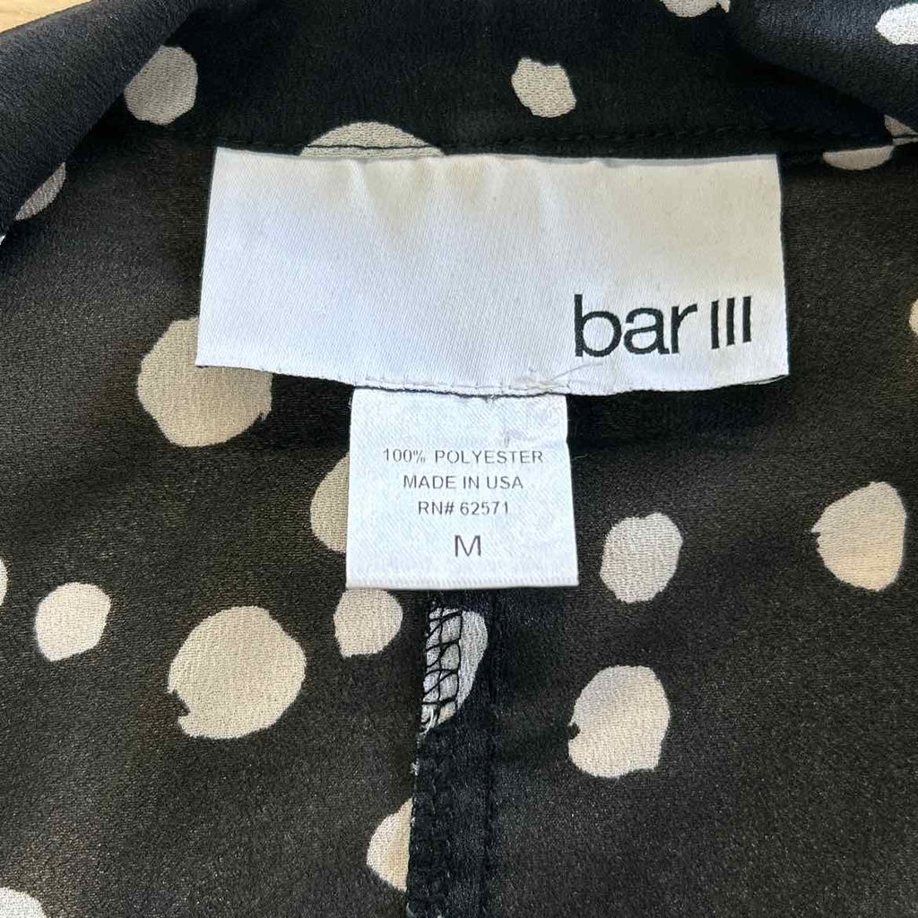 Bar III Size M BLACK & WHITE Long Sleeve