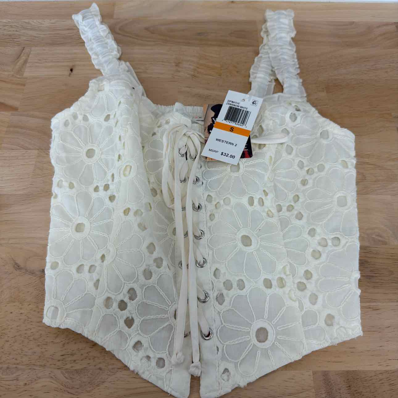 Self E Size S Lace-up Eyelet Sleeveless Corset