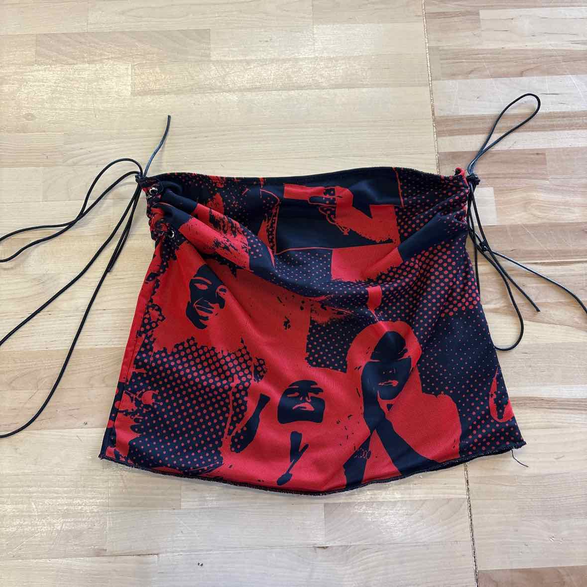 Edikted Size M Black/Red Mesh Preloved Skirt