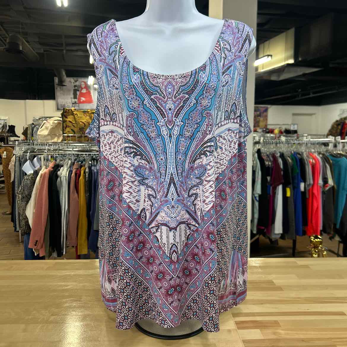 Oneworld Size XL Blue Purple Preloved Sleeveless