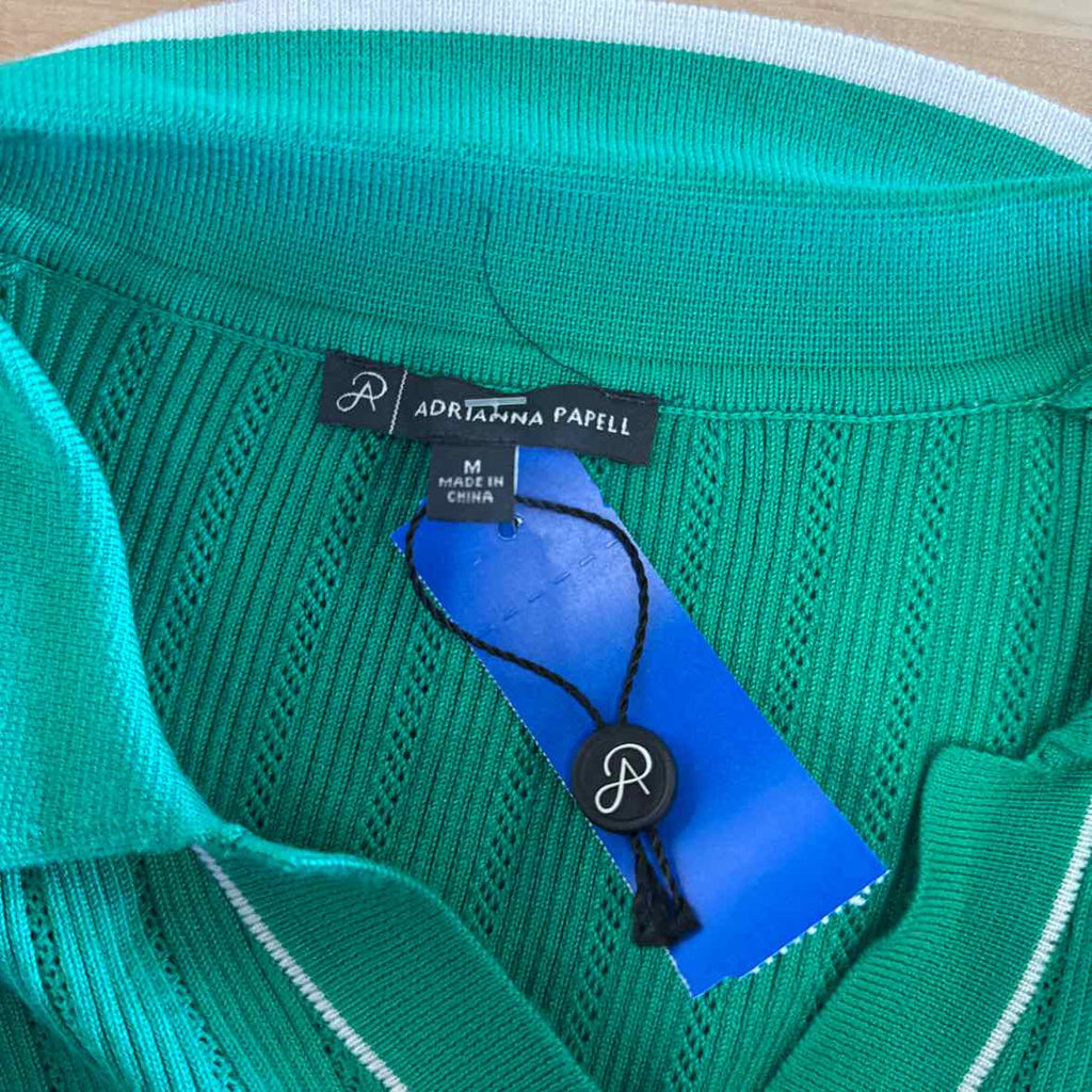 Adrianna Papell Size M Green Shirt