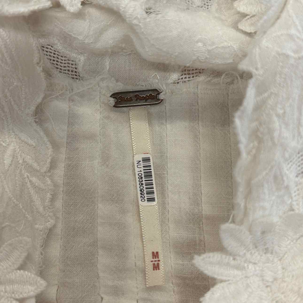 Free People Size M White Preloved Blouse