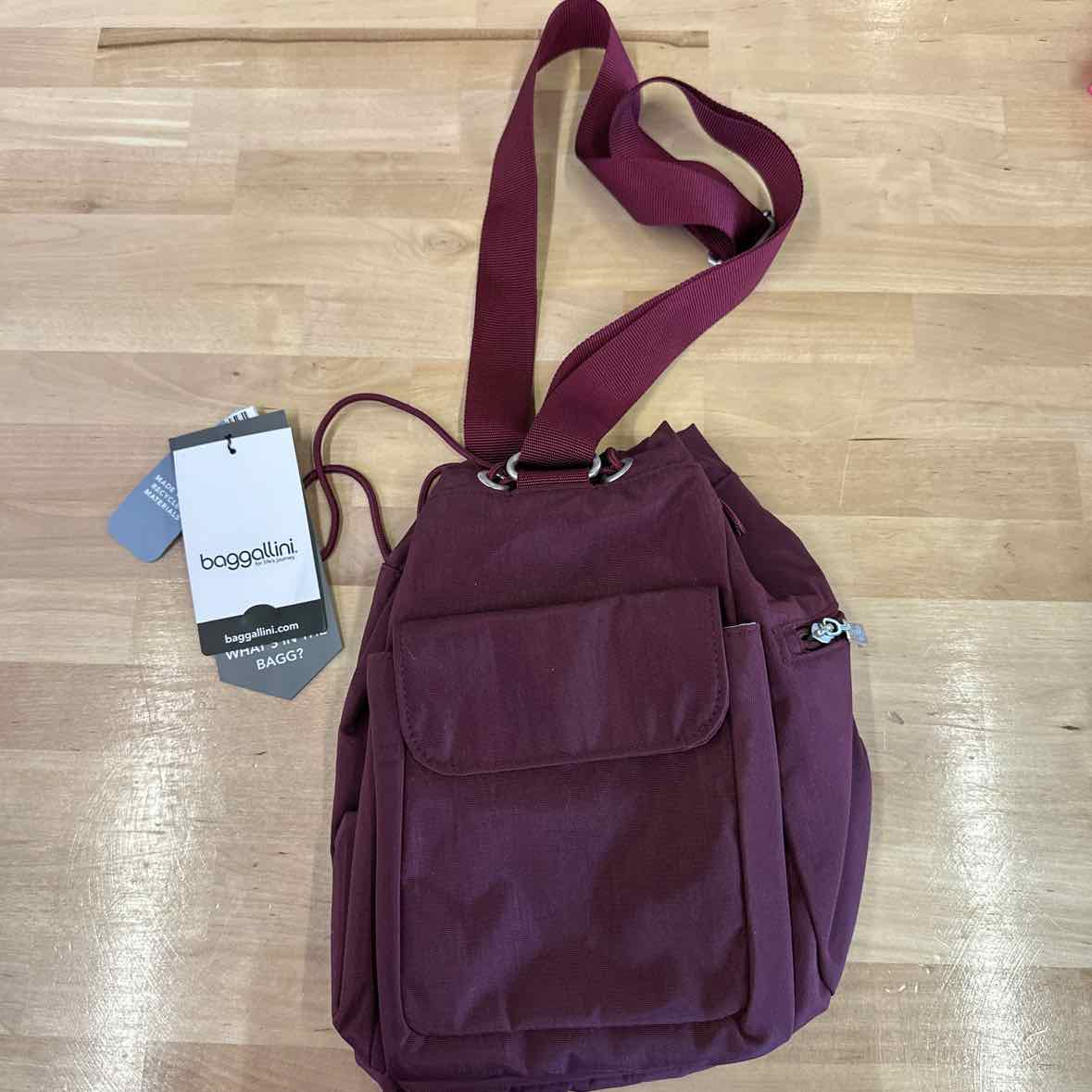 Baggallini Drawstring Crossbody Bag - Dark Cherry