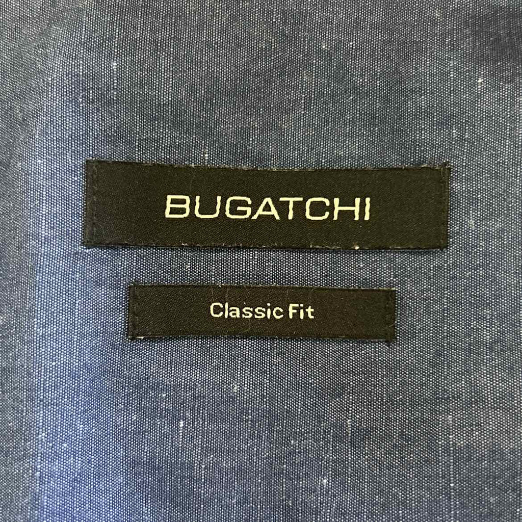 Bugatchi Size M Blue Preloved MENS Button Down Shirt