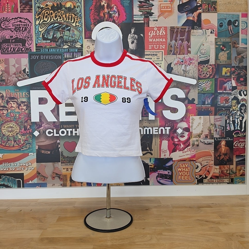 Grayson Threads Size M Los Angeles Ringer T-Shirt - Bright White