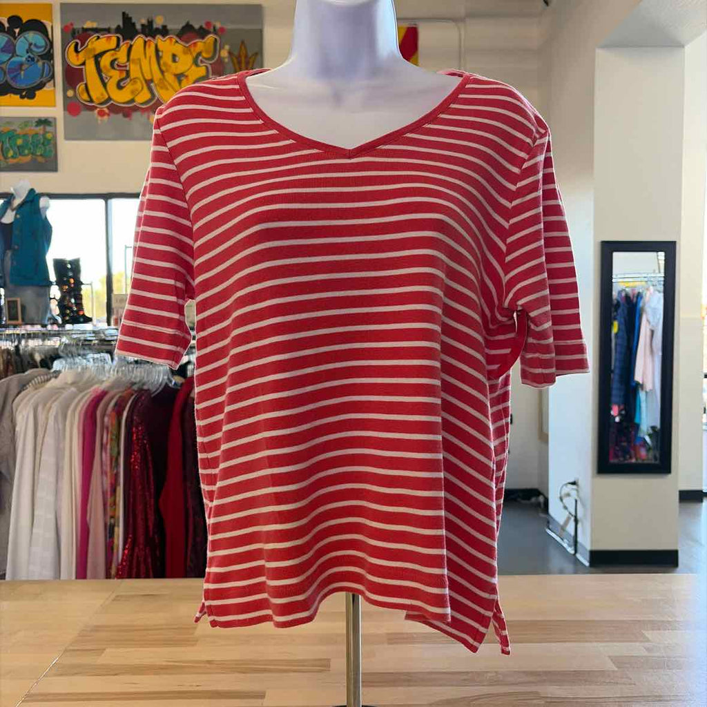 Chico's Size M Red & white Used Blouse