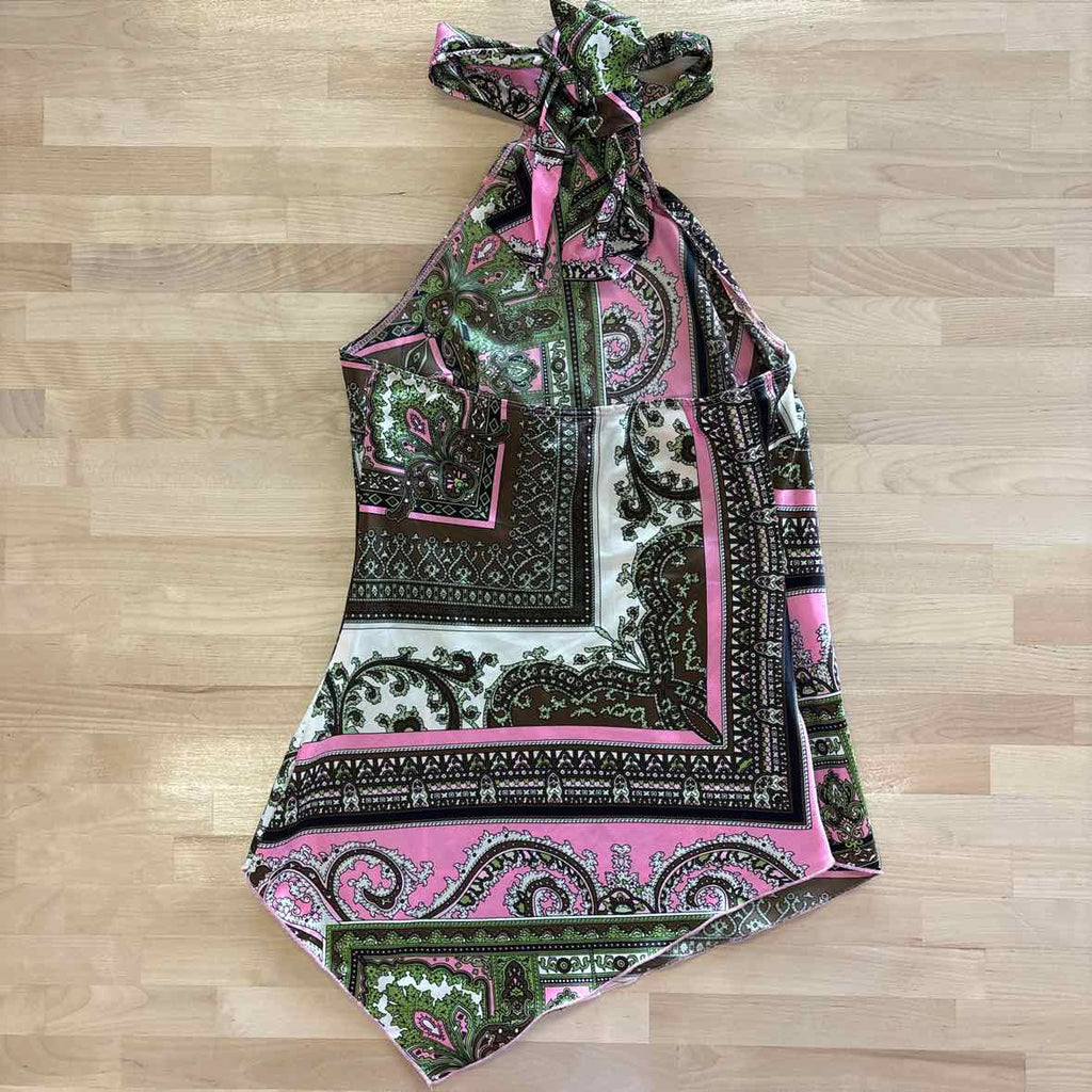 First Kiss Size S Pink/Green Halter