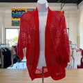 Sweaterworks Size L Red Knit Preloved Cardigan