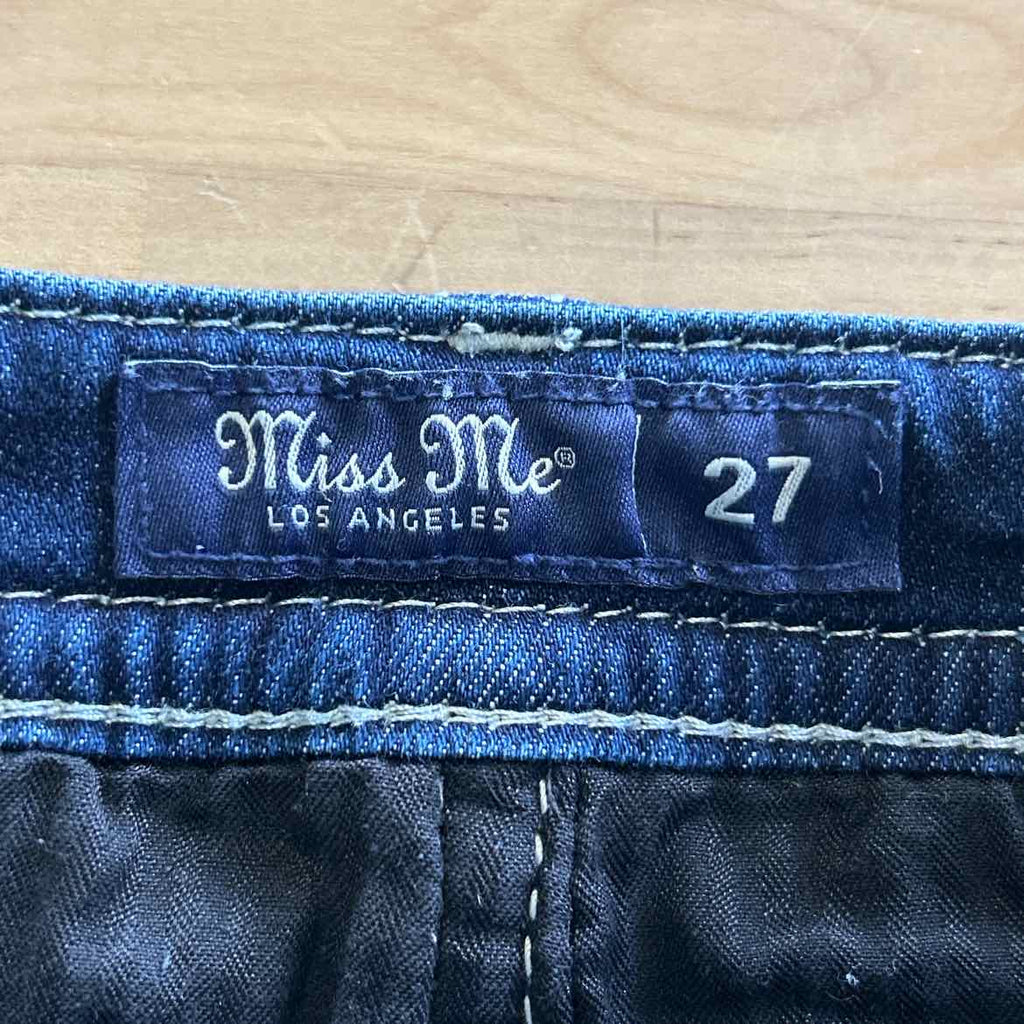 Miss Me Women Size 27 Dark & Light Blue Denim Preloved Shorts