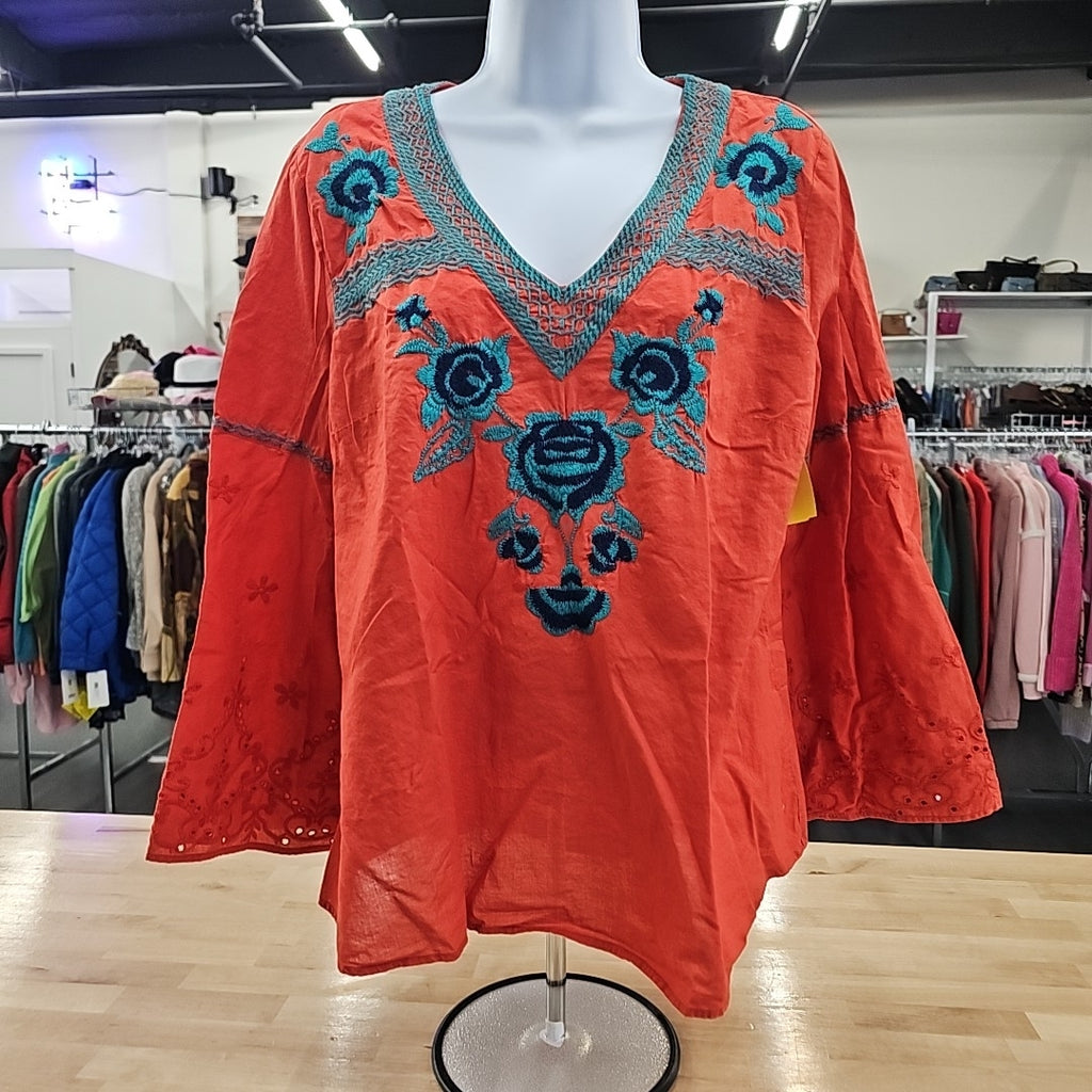 Wrangler Size L Orange Blouse