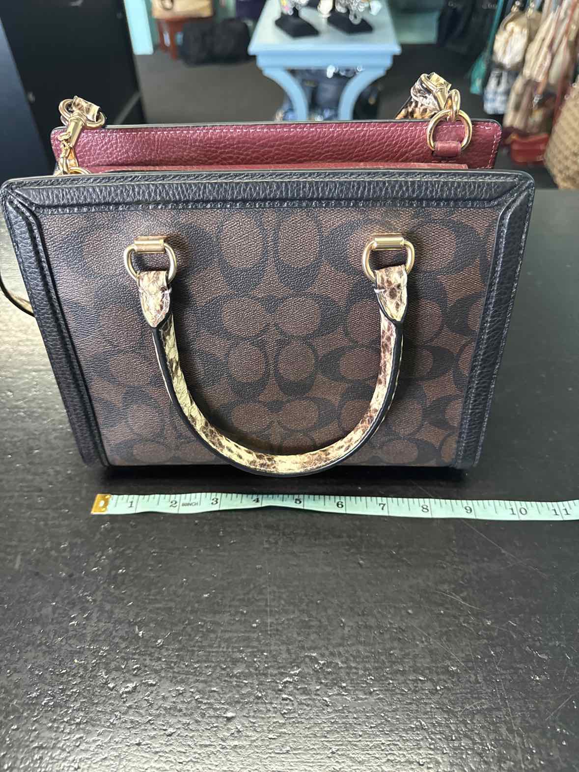 Coach Black tan brown red crossbody Purse