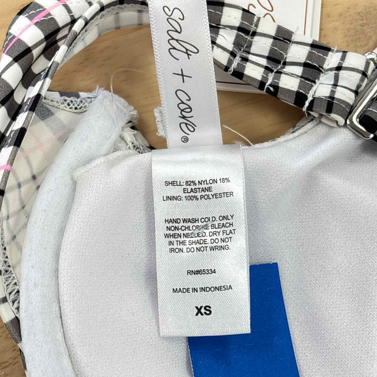 Salt + Cove Size XS Plaid Underwire Bikini Top
