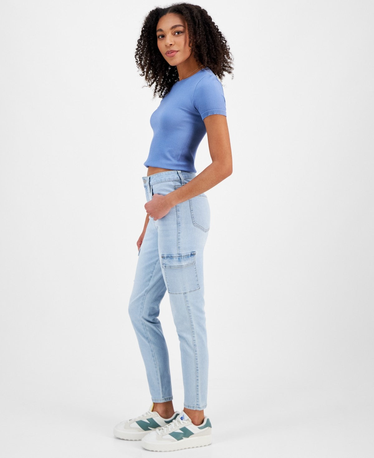Celebrity Pink Juniors' Mid-Rise Cargo Skinny Jeans - Light Wash - 7