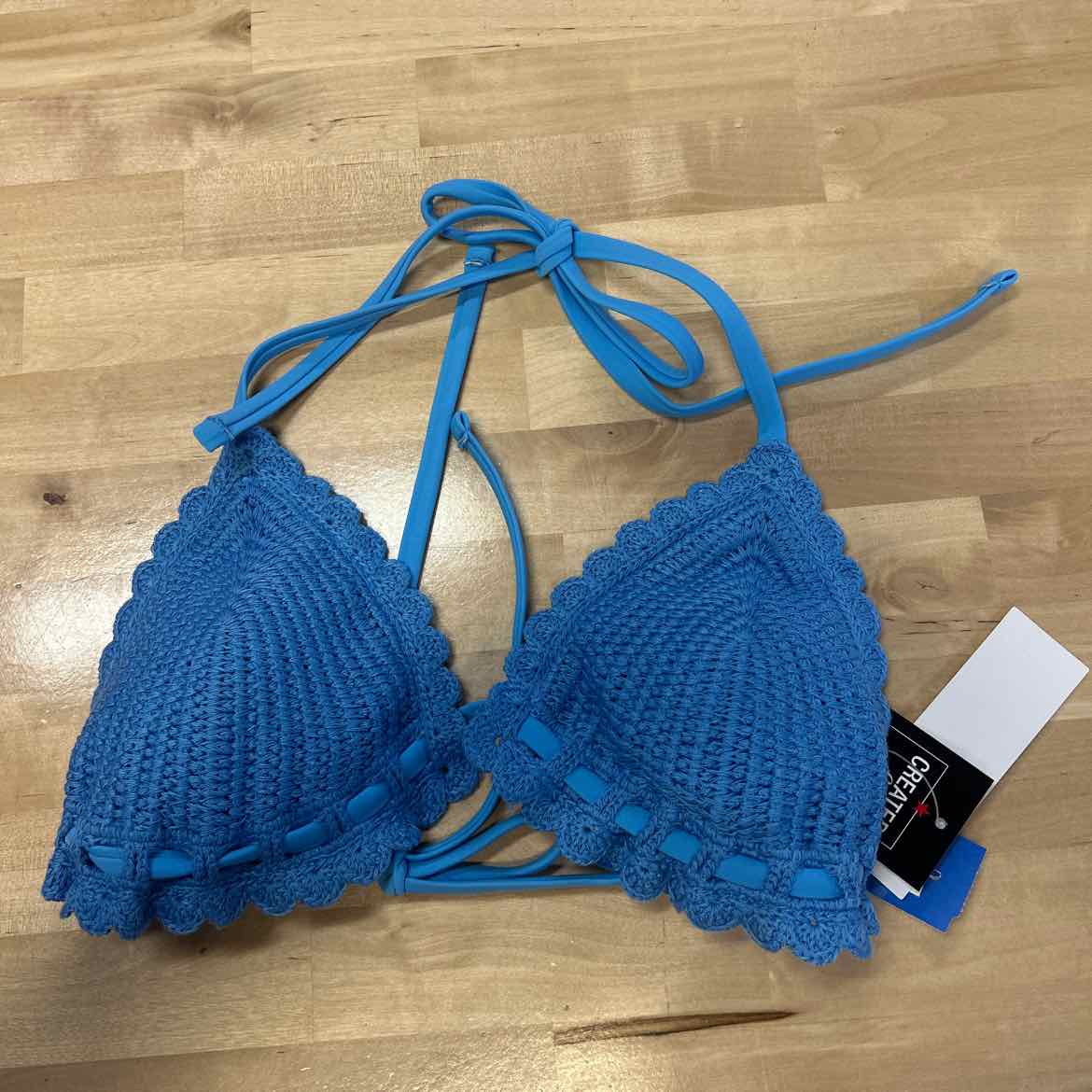 Salt + Cove Size S Crochet Halter Triangle Bikini