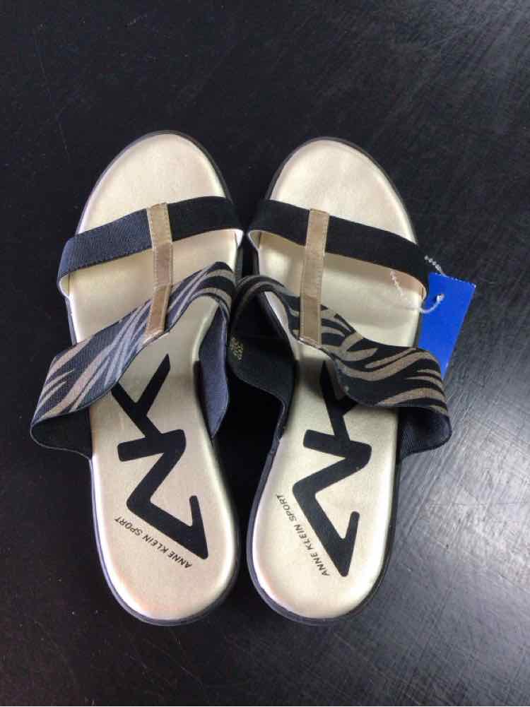 Anne Klein Shoe Size 7.5 Gold/ Black Wedges