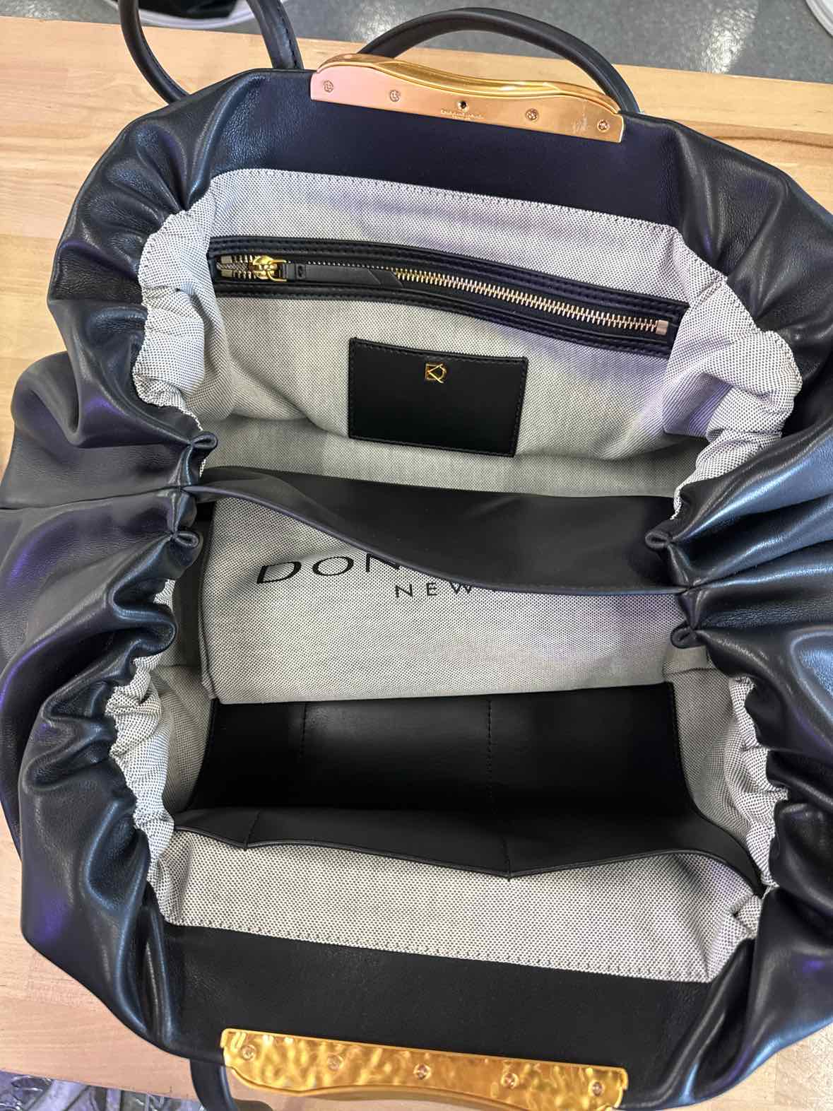 Donna Karan New York Poplin Large Leather Satchel NWOT