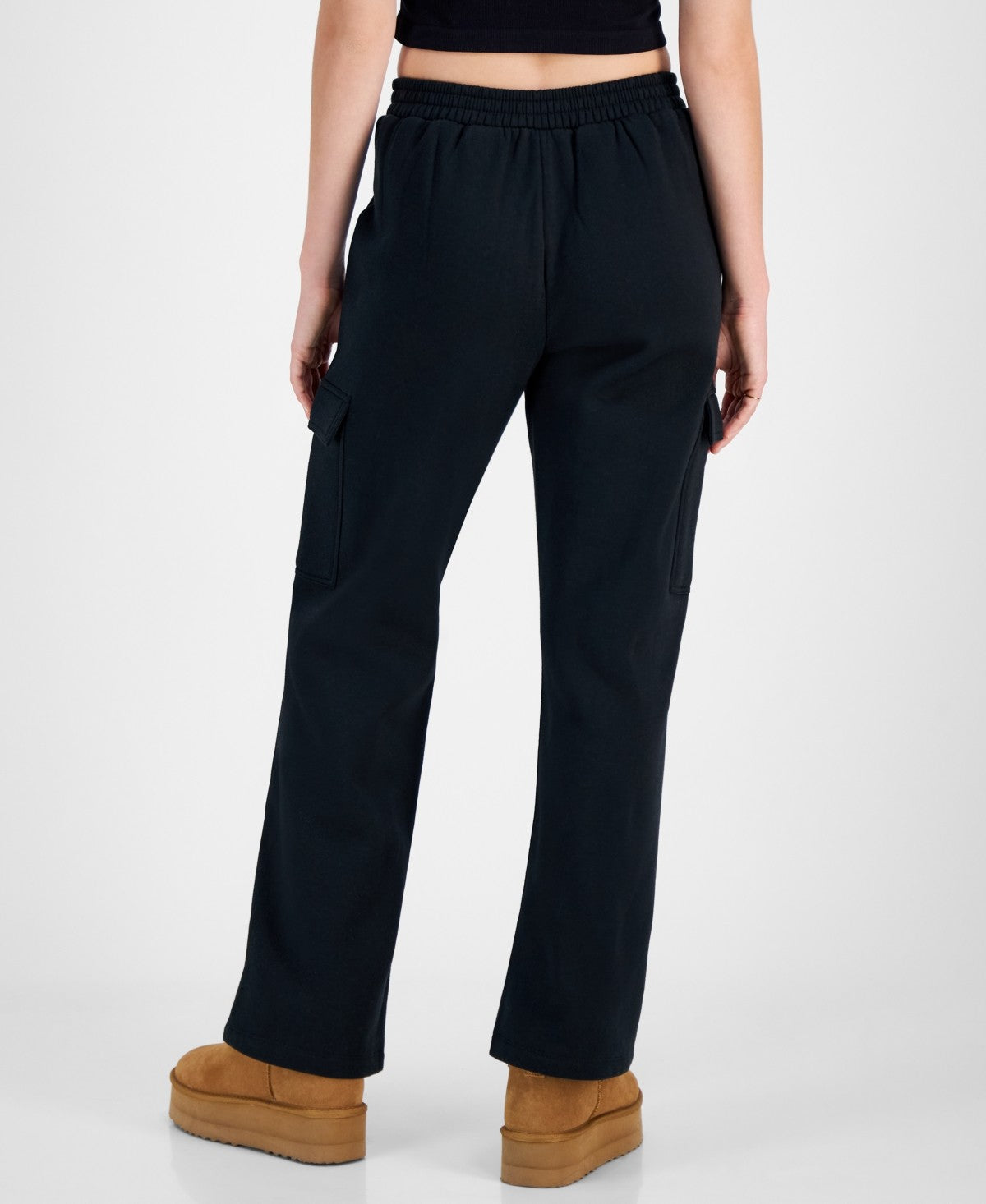 Self Esteem Juniors Cozy Cargo Sweatpants - Black