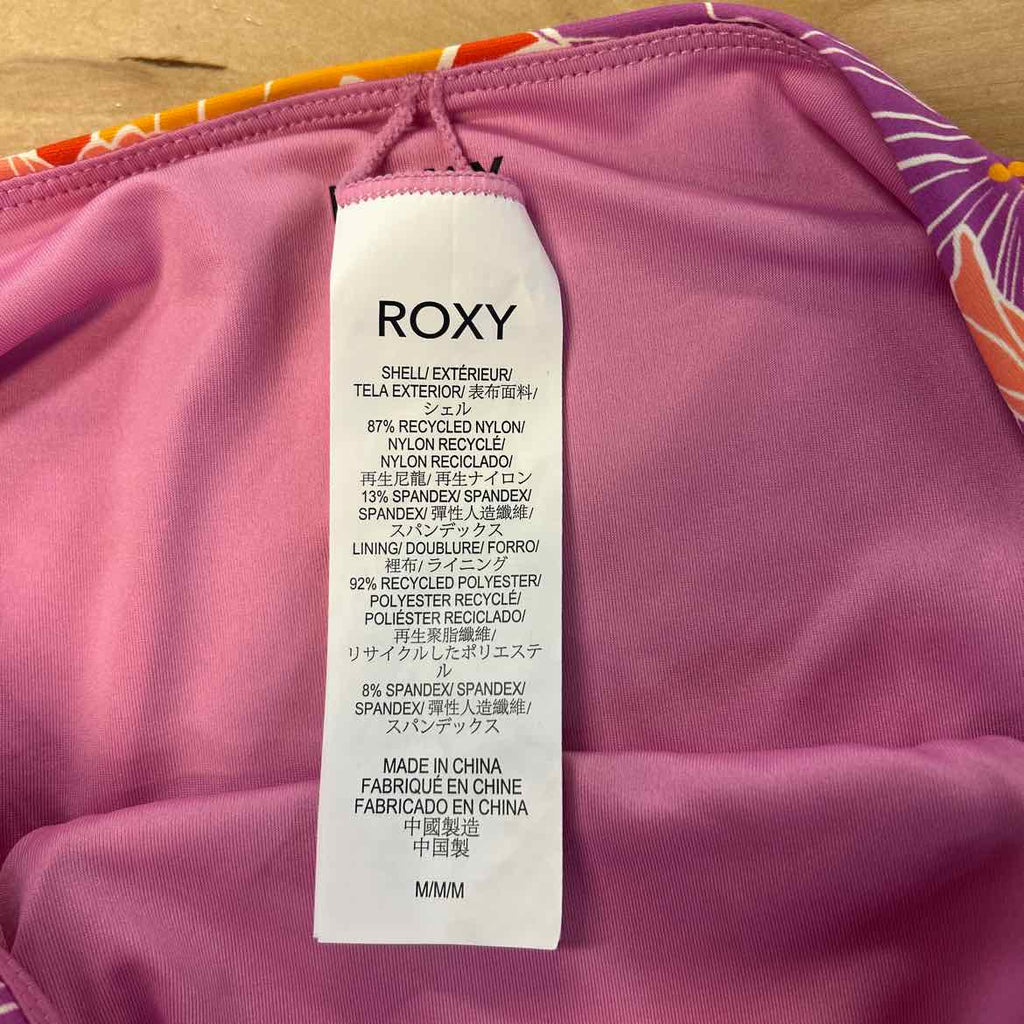 Roxy Size M Bell Bottom Blooms High Waist Bikini Bottoms