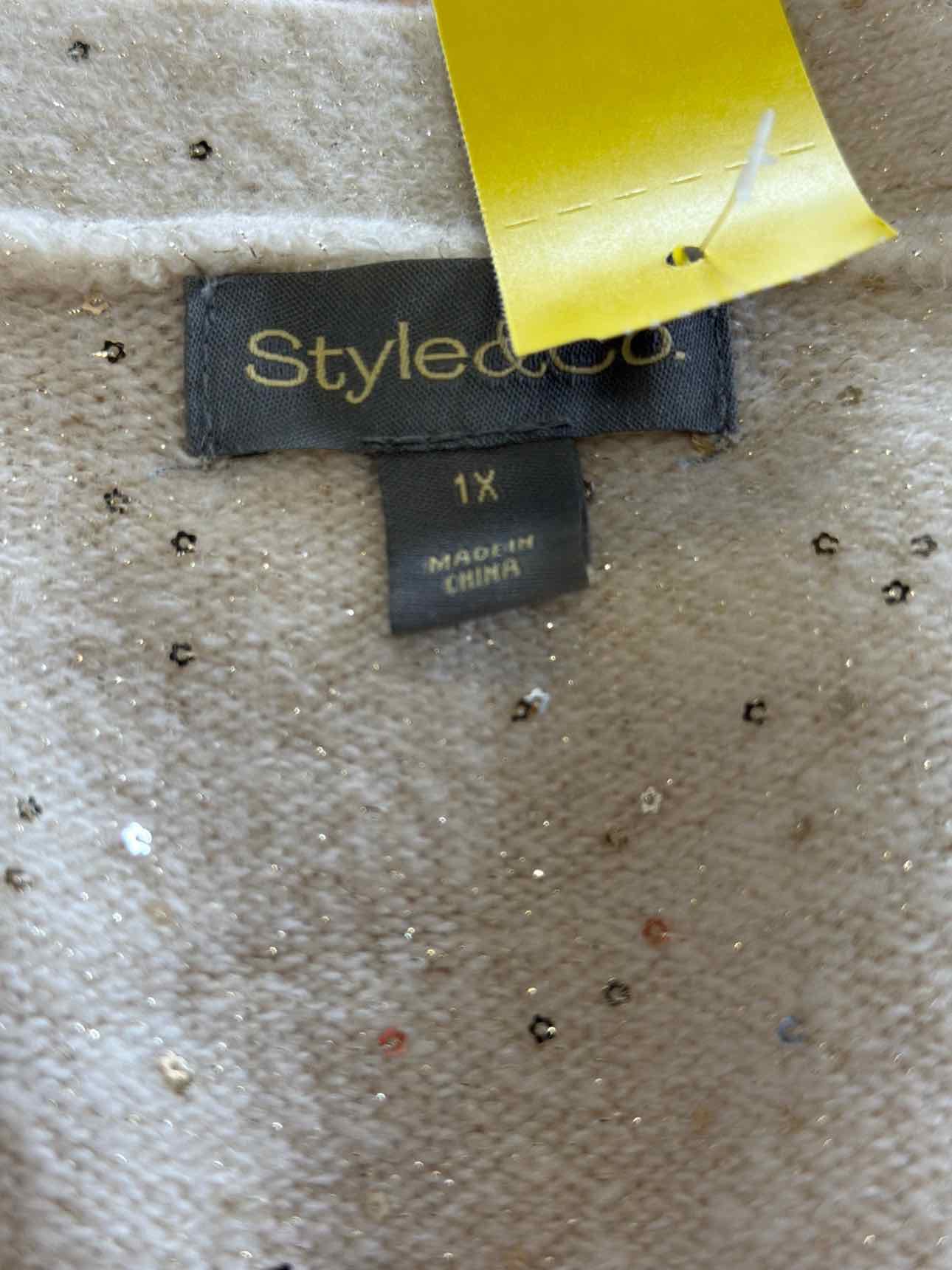 Style & Co. Size 1X Beige Cardigan