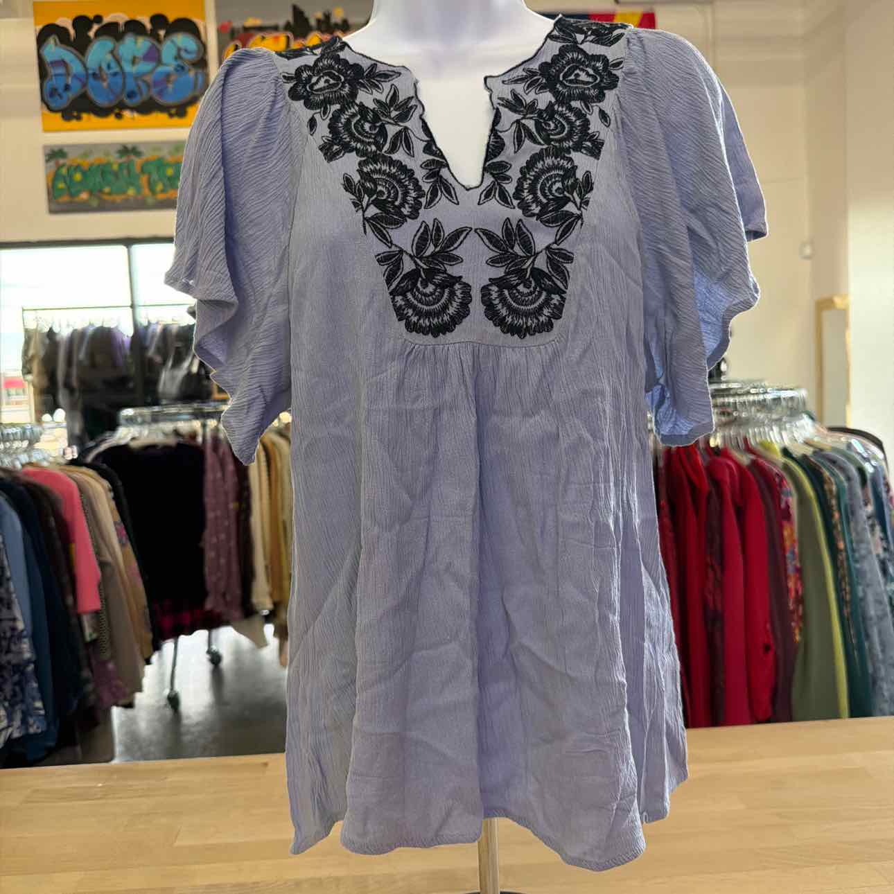 Size M Blue Used Blouse