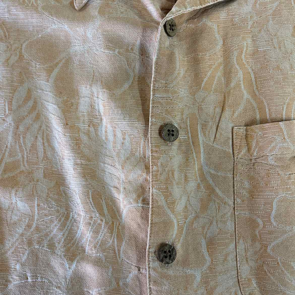 Banana Cabana Size M Peach Preloved MENS Button Down Shirt