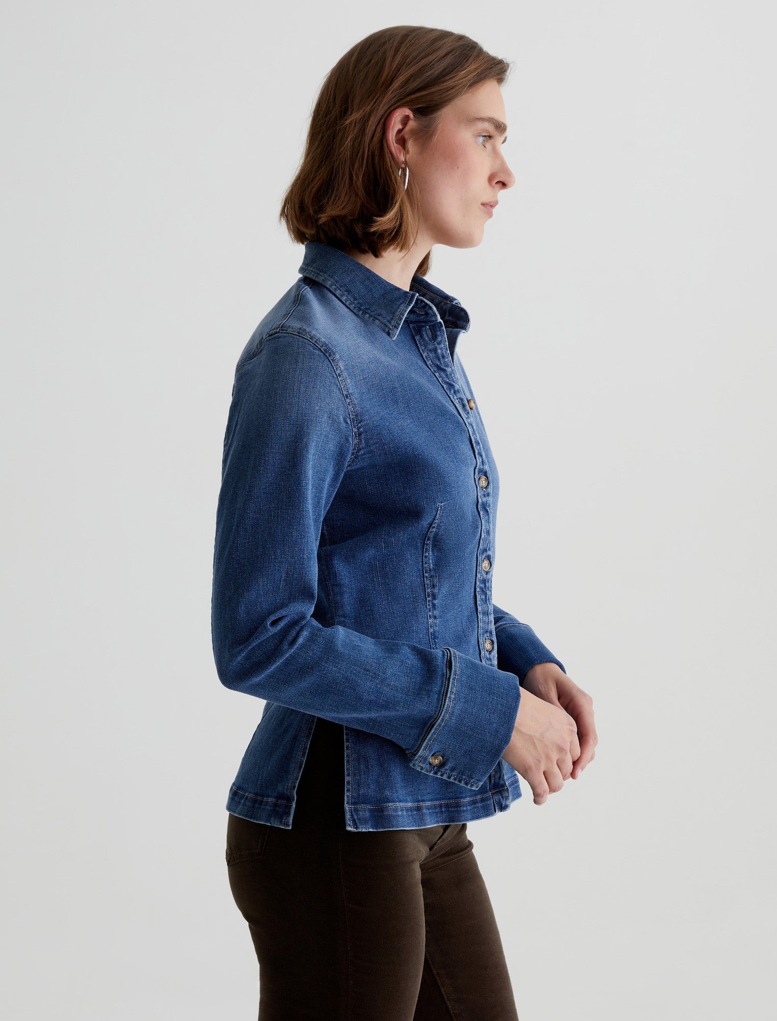 AG Size M Blue Denim Long Sleeve