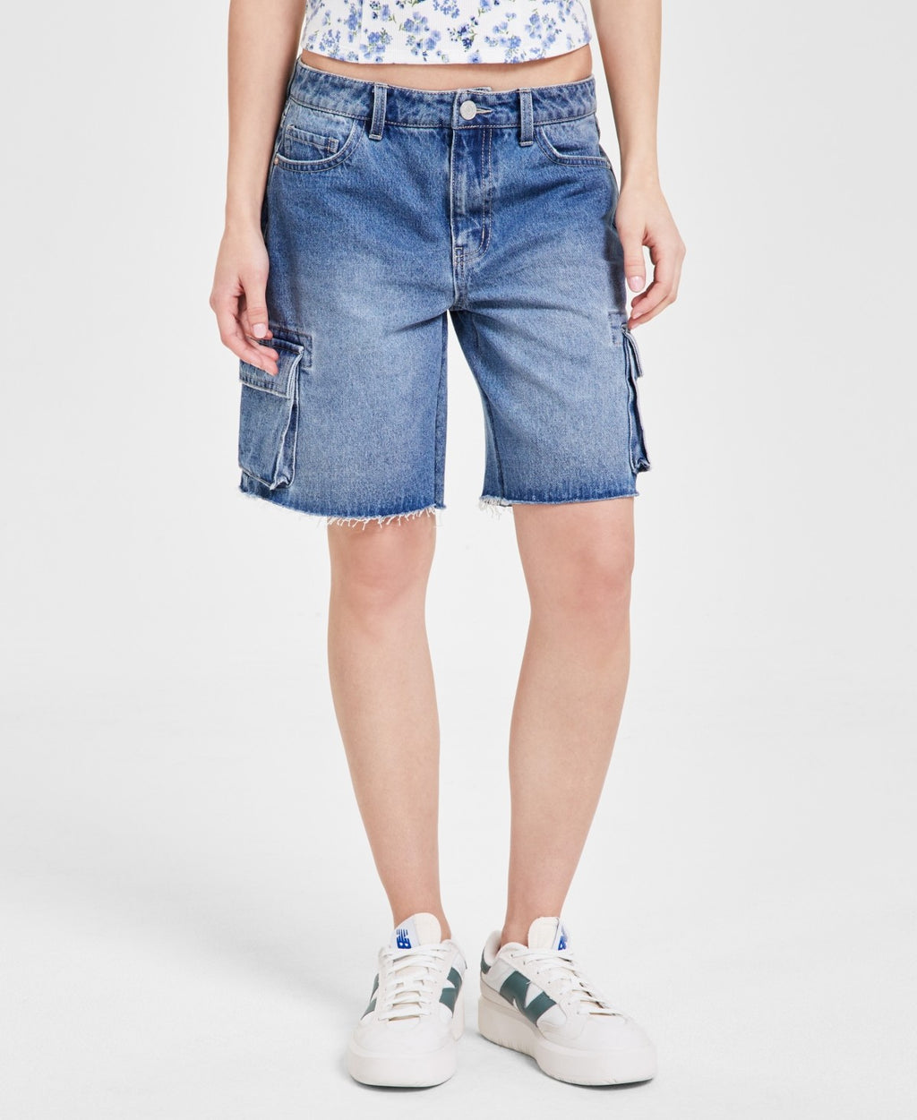 Indigo Rain Women Size 25 Blue New Shorts Cargo Denim Jorts