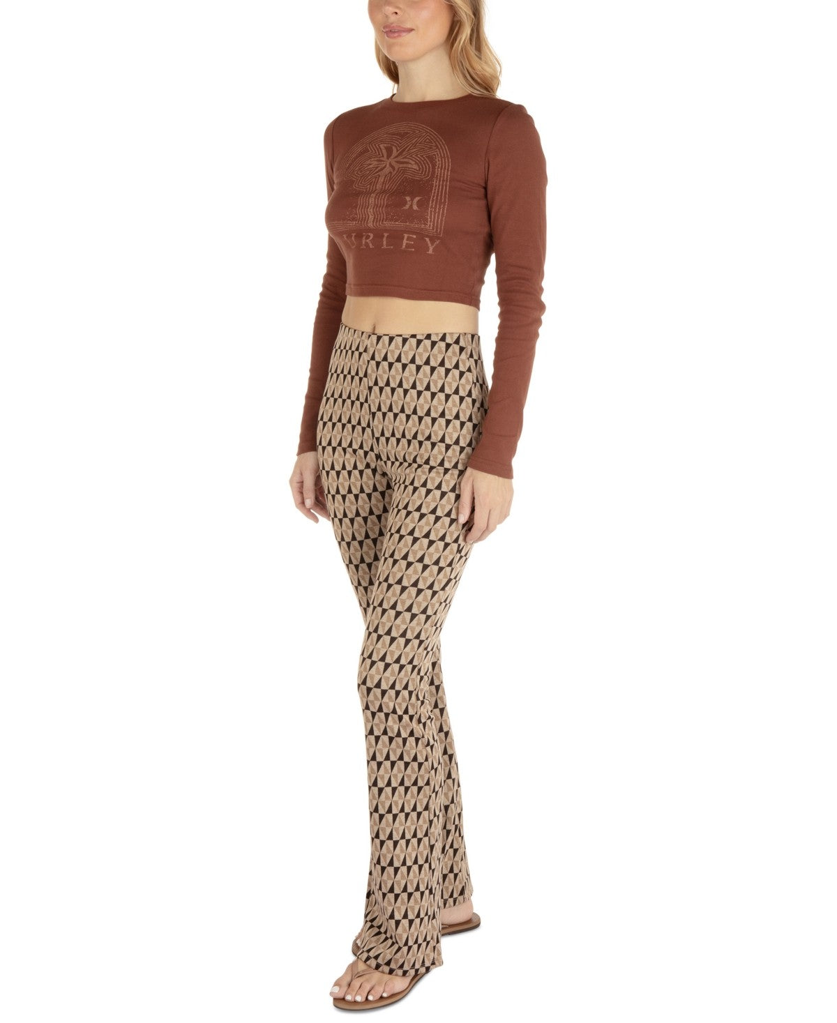 Women's Hurley Triangle Bootcut Pants in Brown