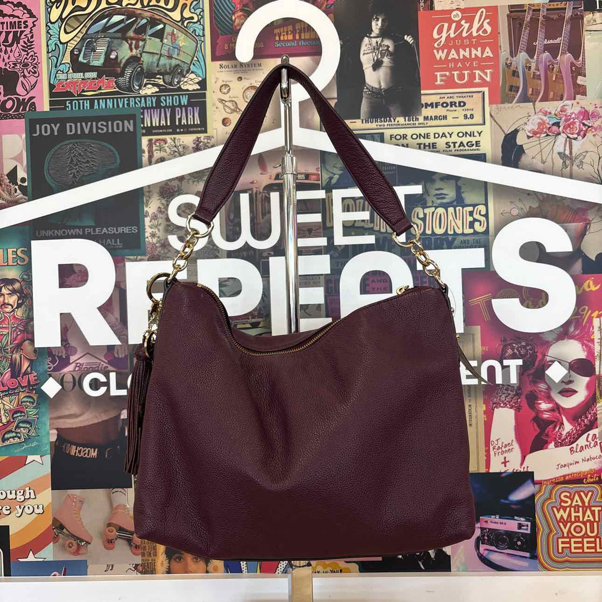 Kate Spade Plum Pebbled Leather Preloved Handbag