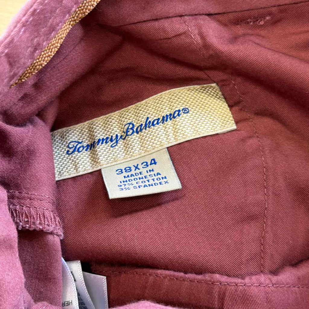Tommy Bahama Size 38x34 Burgundy MENS Pants