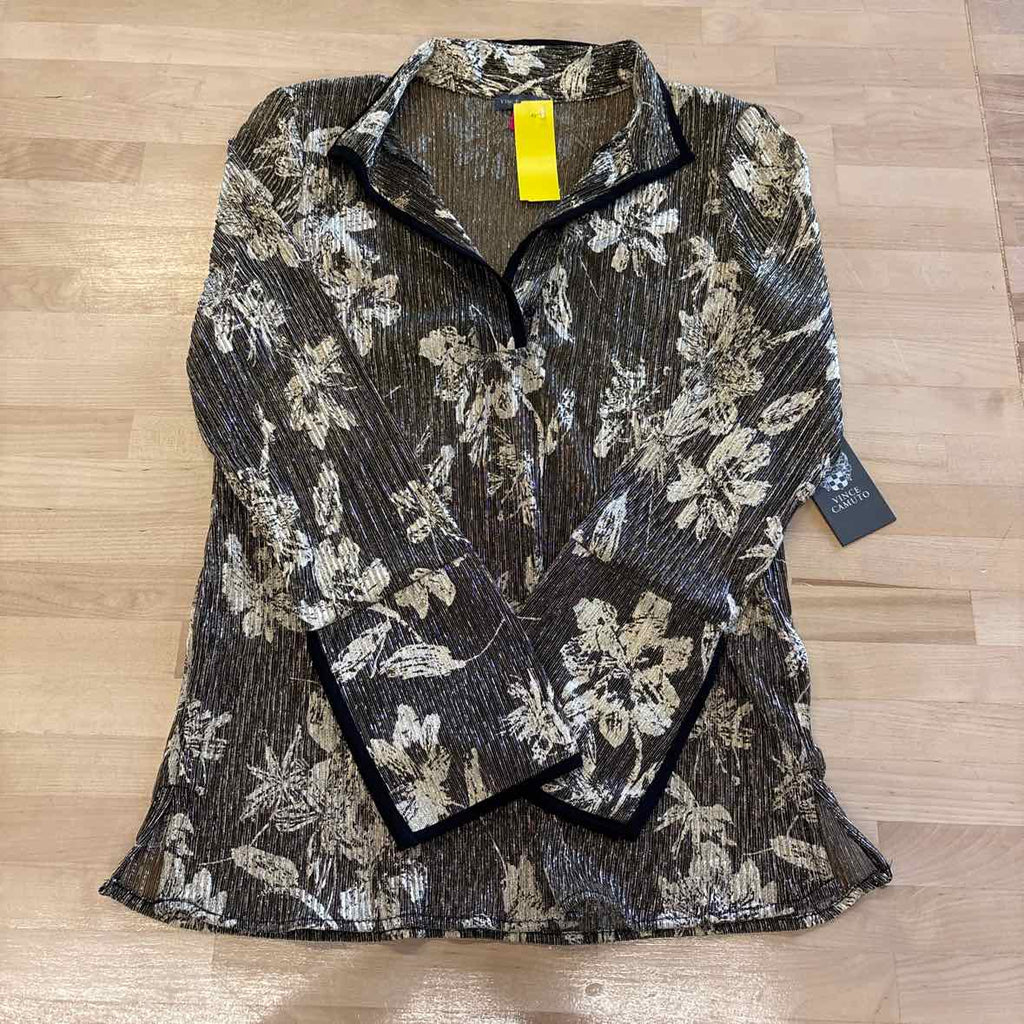 Vince Camuto Size XS Gold/ Black Blouse