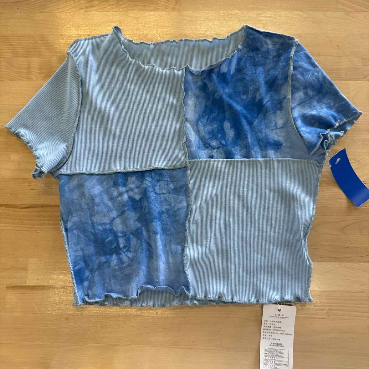 Do My Self Size L Blue Crop Top