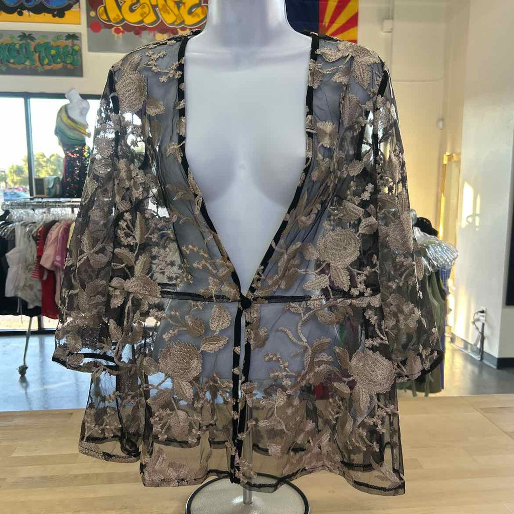 Alex Evenings Women's Printed Tulle Jacket & Top Set